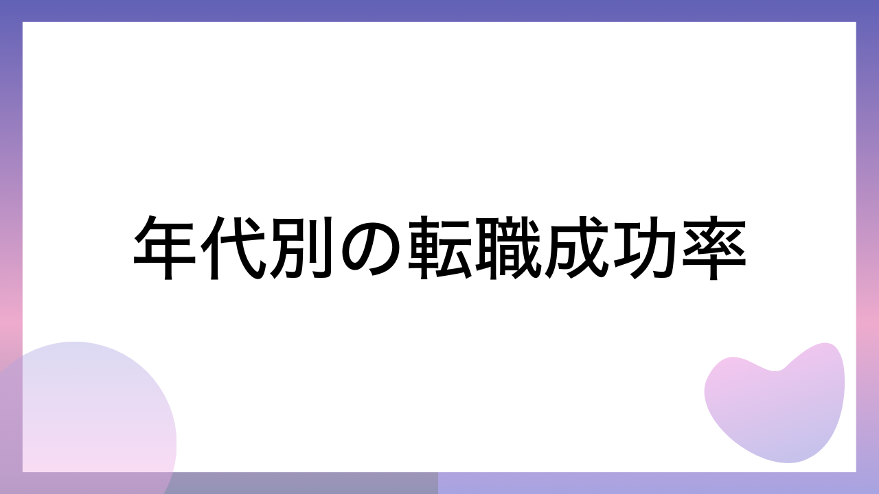 年代別の転職成功率