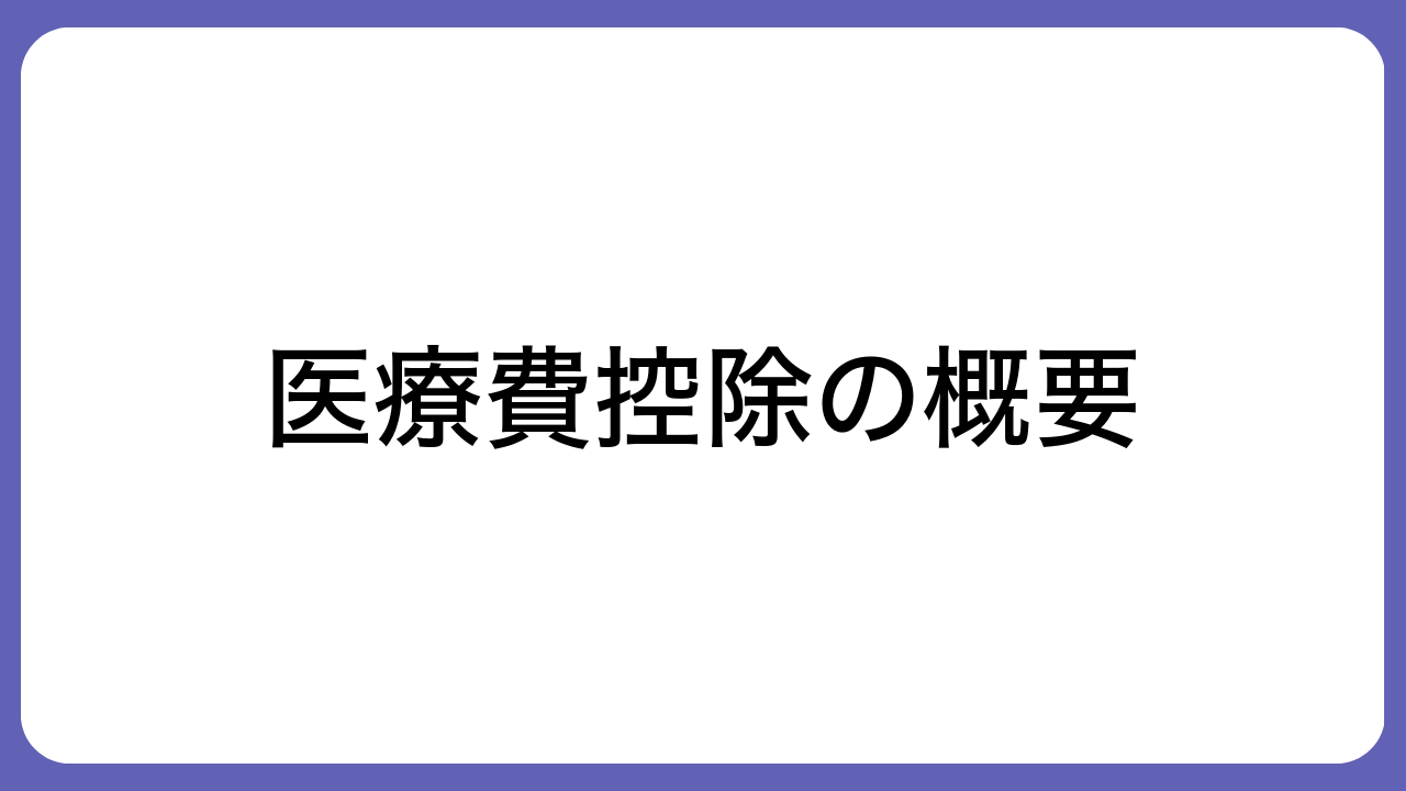 医療費控除の概要