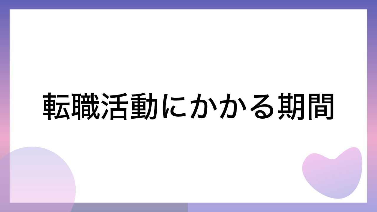 転職活動にかかる期間